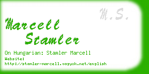 marcell stamler business card